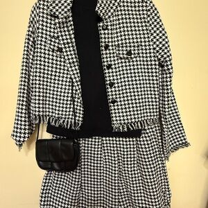 Girls Biscotti Classic Houndstooth Patterned set with purse